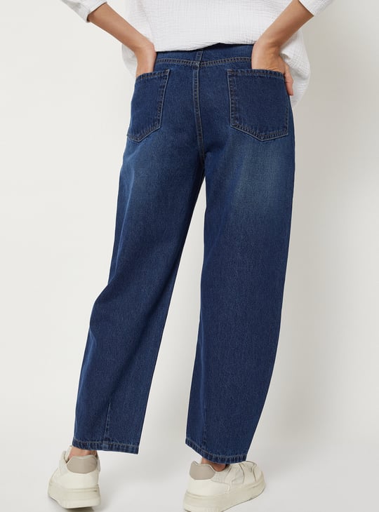 Women Washed Barrel Fit Jeans