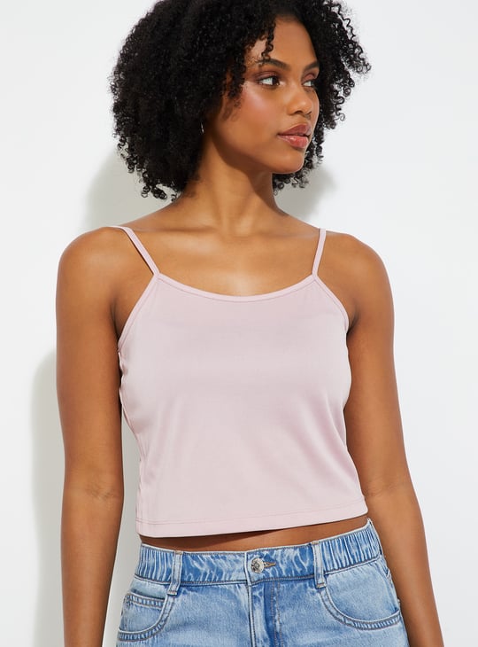 Women Printed Top with Camisole | Pink | Printed