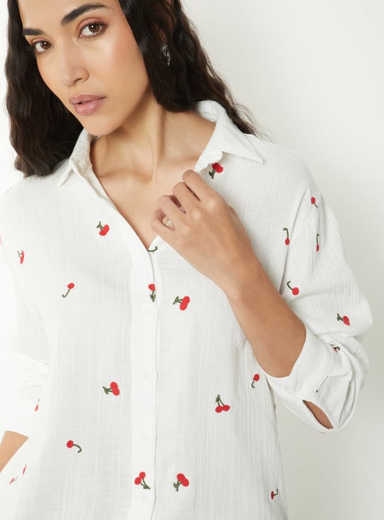 Women Embroidered Regular Fit Shirt