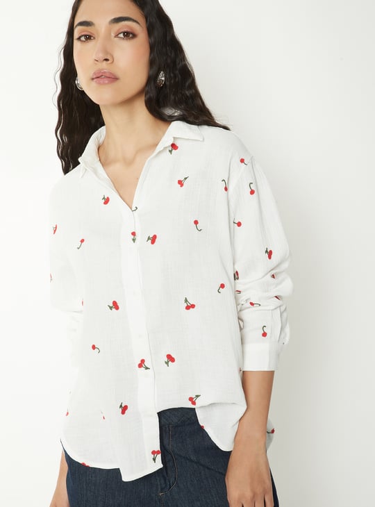 Women Embroidered Regular Fit Shirt