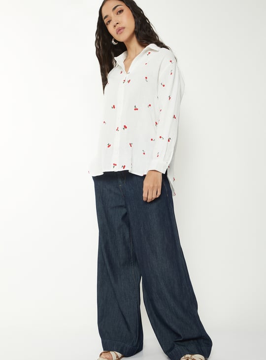 Women Embroidered Regular Fit Shirt