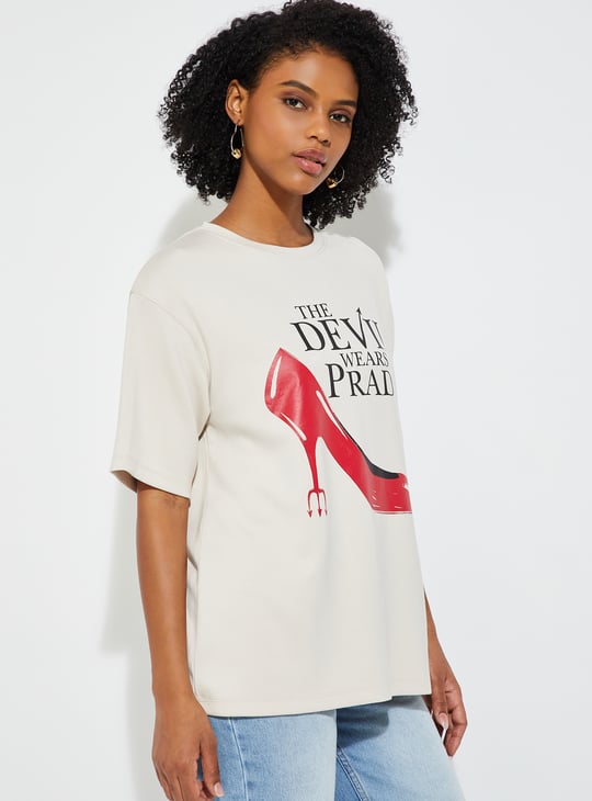 URB_N Women Oversized The Devil Wears Prada T-shirt | Printed