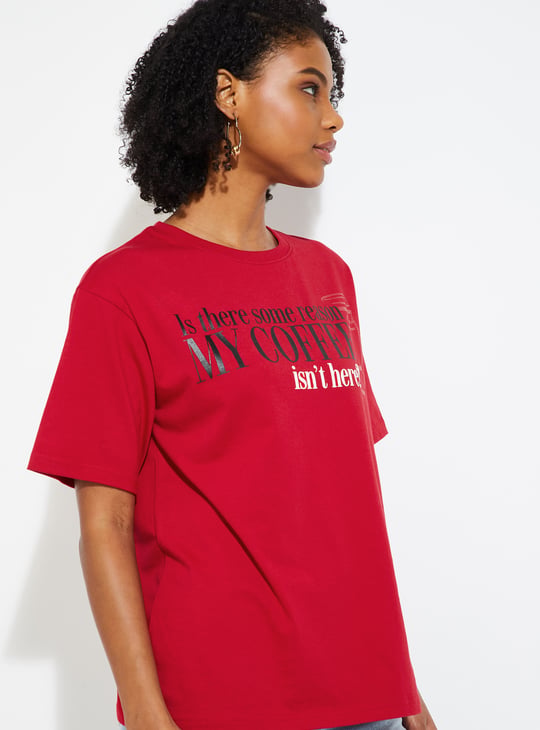 URB_N Women Oversized The Devil Wears Prada T-shirt | Red | T-shirts