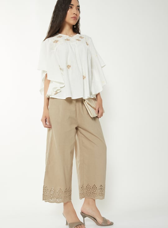 Women Schiffli Hem Palazzos