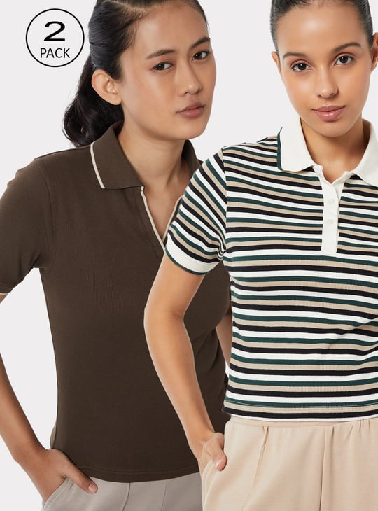 Women Assorted Sports T-shirt - Pack of 2