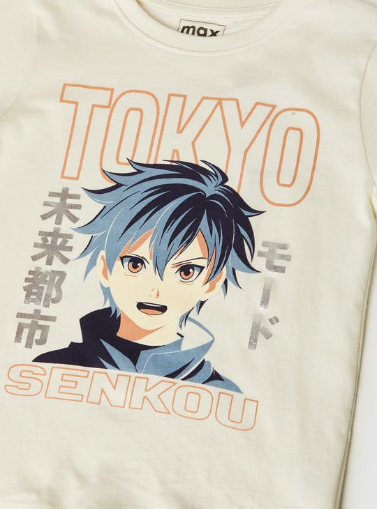 Boys Anime Print T-shirt - Pack of 2