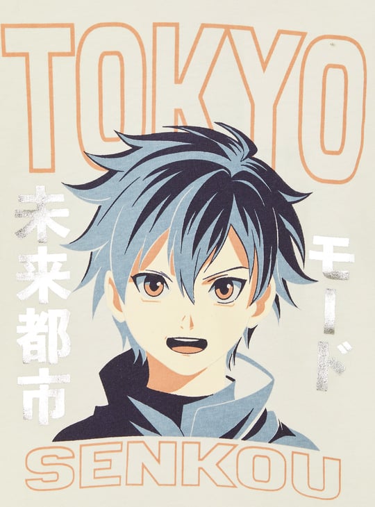 Boys Anime Print T-shirt - Pack of 2