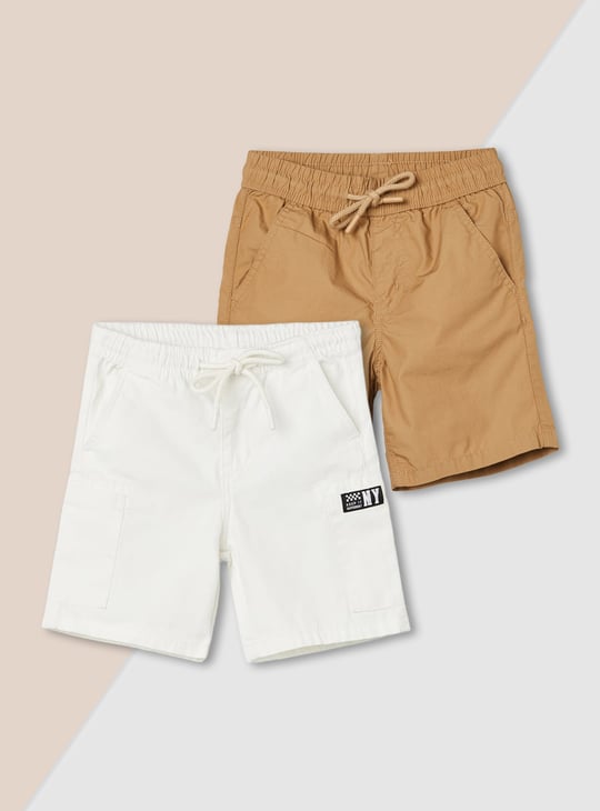 Boys Solid Shorts - Pack of 2