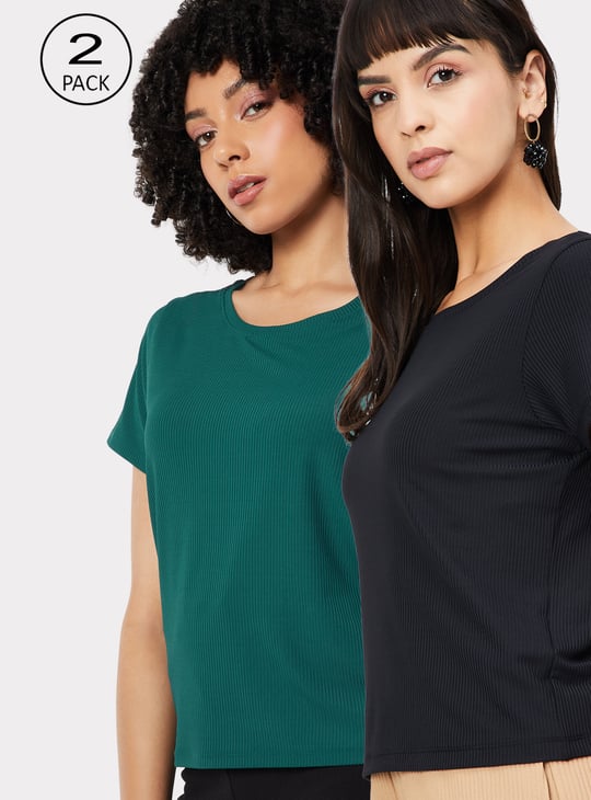 Women Ribbed T-shirt - Pack of 2