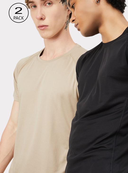 Men Flexi- Air Solid Sports T-shirt - Pack of 2