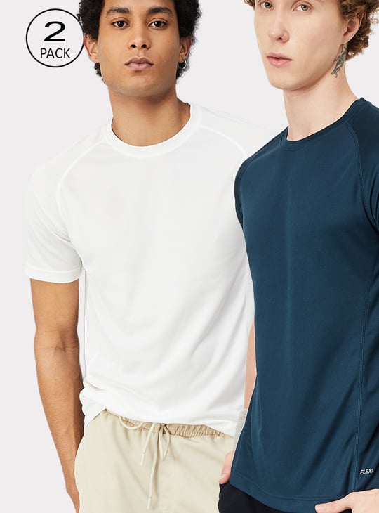 Men Flexi- Air Solid Sports T-shirt - Pack of 2