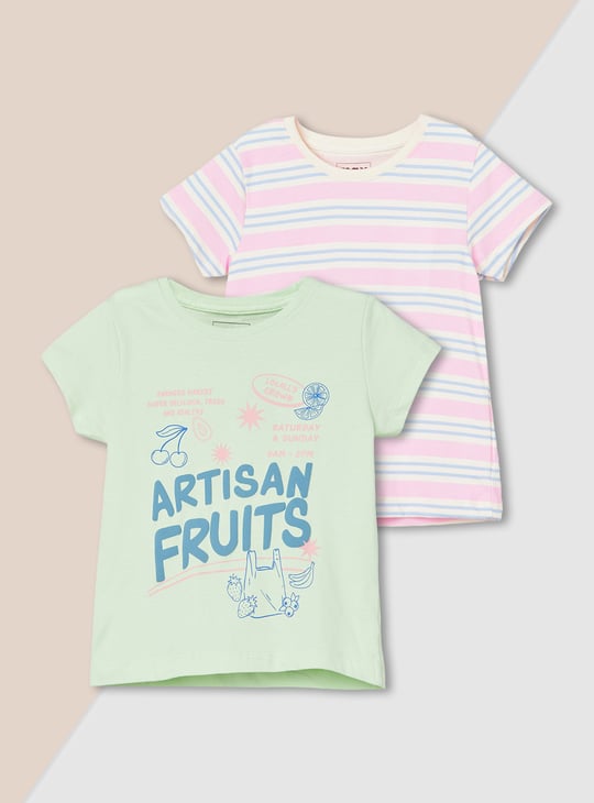 Girls Assorted T-shirt - Pack of 2