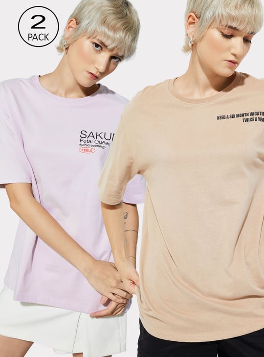 URB_N Women Printed T-shirt - Pack of 2