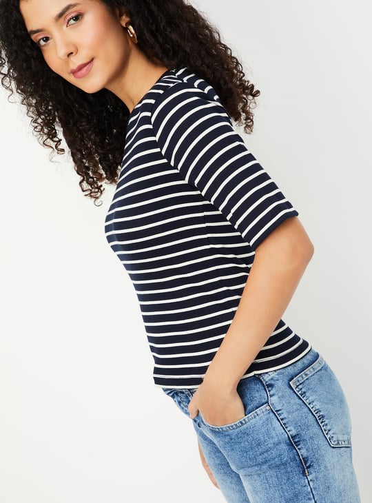 Women Striped Knit T-shirt - Pack of 2