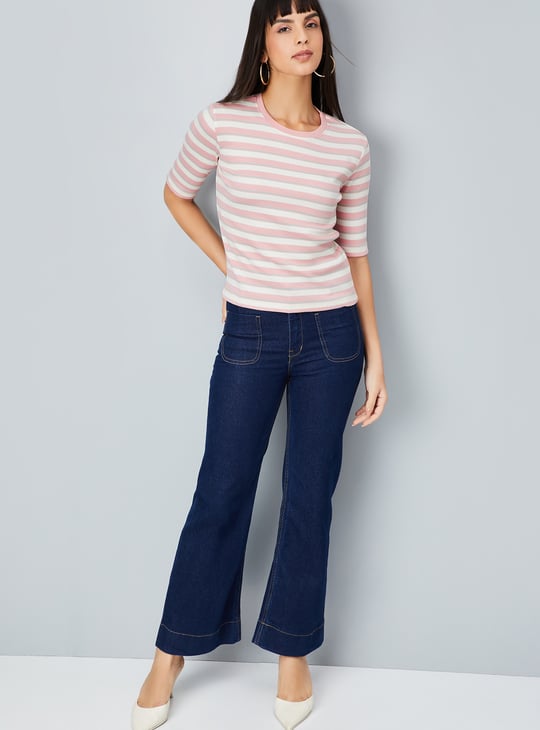 Women Striped Knit T-shirt - Pack of 2