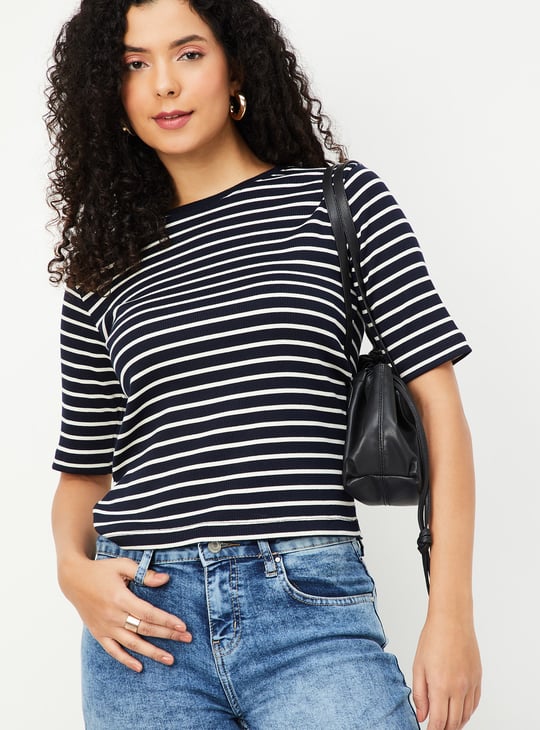 Women Striped Knit T-shirt - Pack of 2