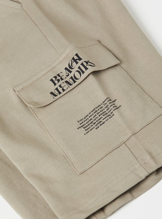 Boys Solid Cargo Shorts - Pack of 2