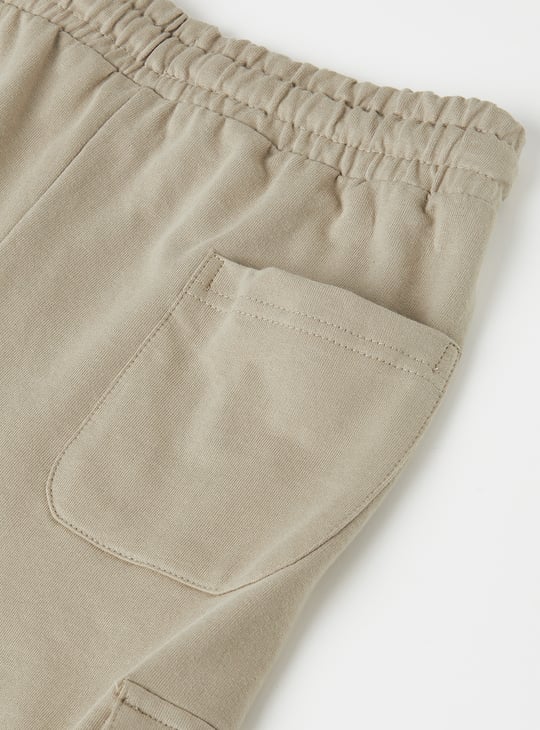 Boys Solid Cargo Shorts - Pack of 2