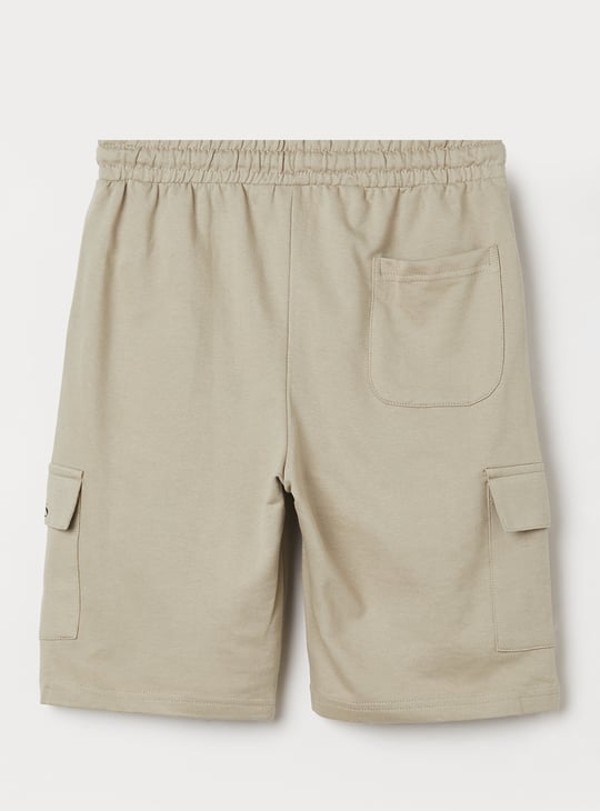 Boys Solid Cargo Shorts - Pack of 2