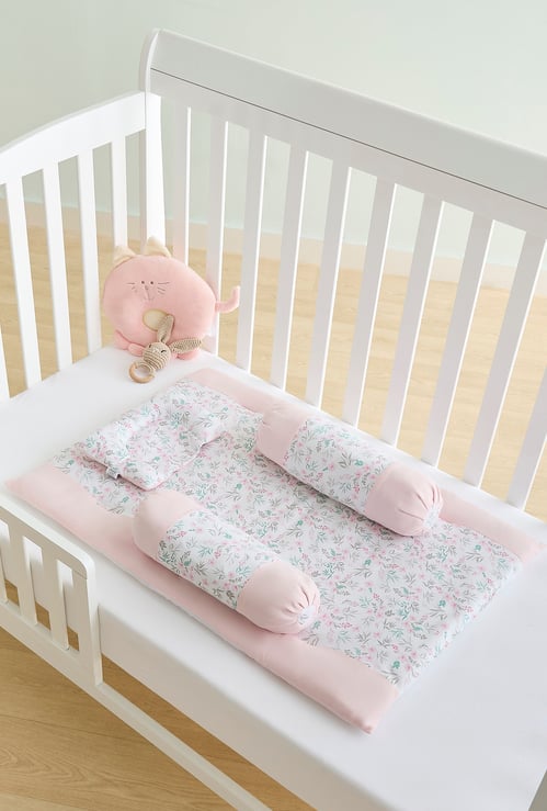 Juniors 4-Piece All-Over Floral Print Bolster Set