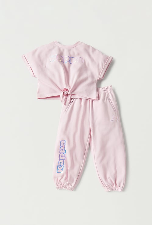 Kappa Metallic Print Top and Joggers Set