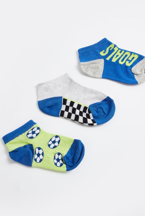 Juniors Printed Ankle Length Socks - Set of 3