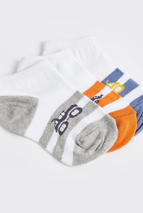 Juniors Printed Ankle Length Socks - Set of 3