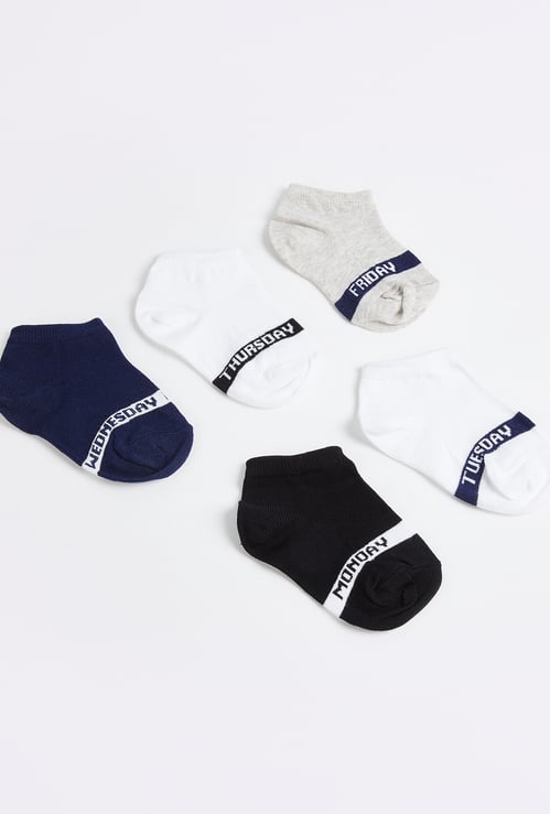 Juniors Printed Ankle Length Socks - Set of 5