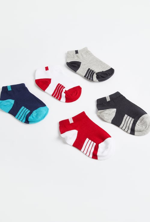 Juniors Striped Ankle Length Socks - Set of 5