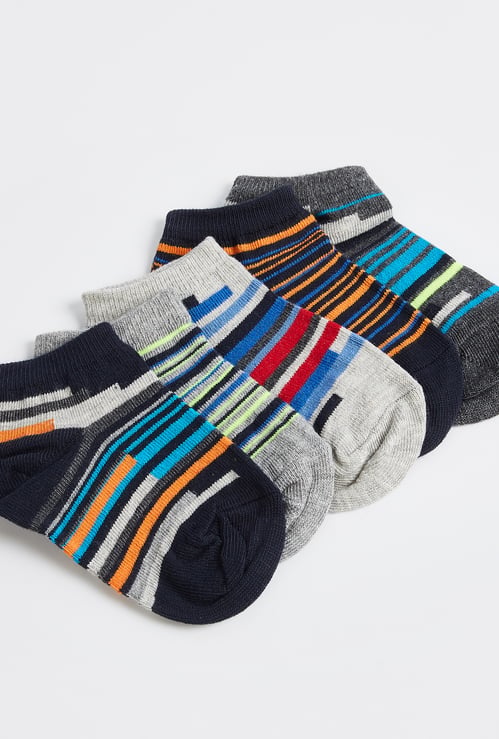 Juniors Striped Ankle Length Socks - Set of 5