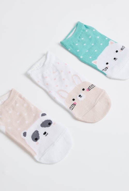 Juniors Printed Ankle Length Socks - Set of 3