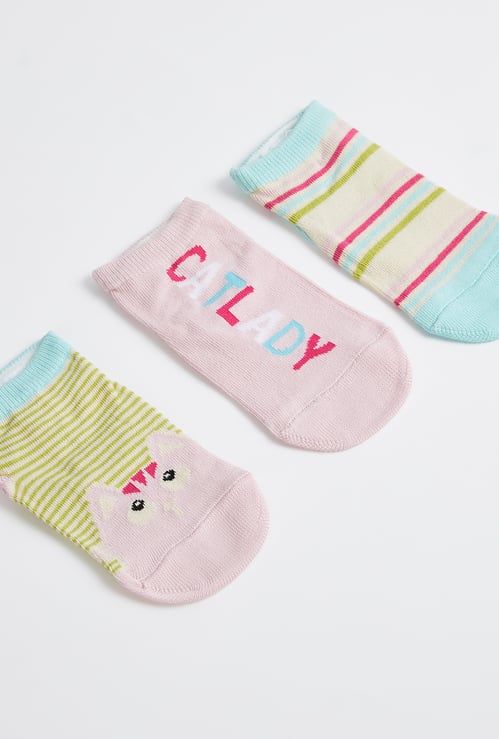 Juniors Assorted Ankle Length Socks - Set of 3