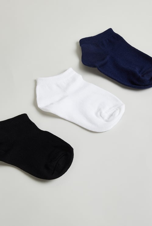 Juniors Solid Ankle Length Socks - Set of 3