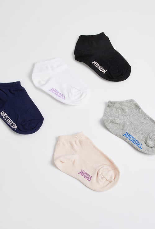 Juniors Printed Ankle Length Socks - Set of 5