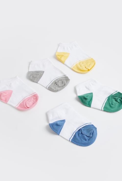 Juniors Colourblocked Ankle Length Socks - Set of 5