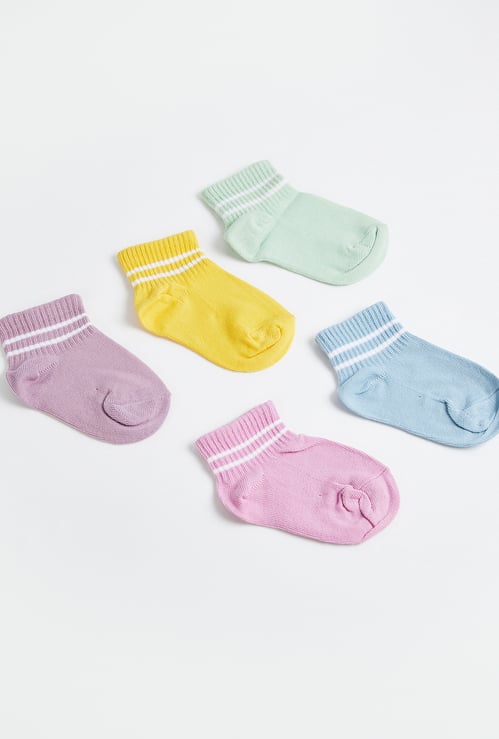 Juniors Striped Ankle Length Socks - Set of 5