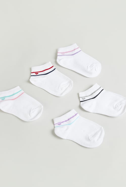Juniors Striped Ankle Length Socks - Set of 5