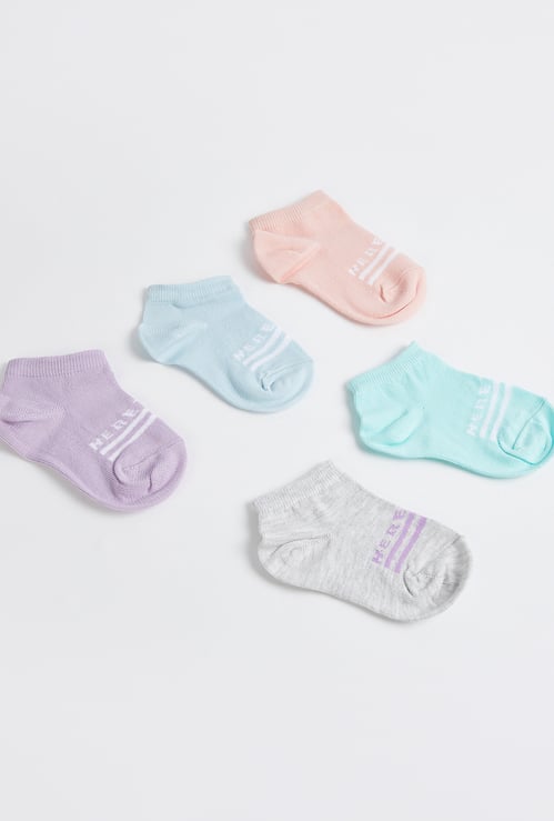 Juniors Striped Ankle Length Socks - Set of 5