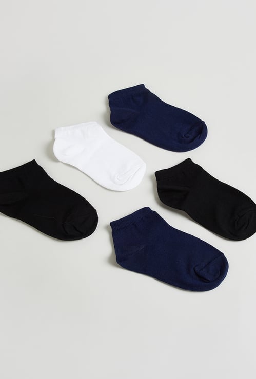 Juniors Solid Ankle Length Socks - Set of 5