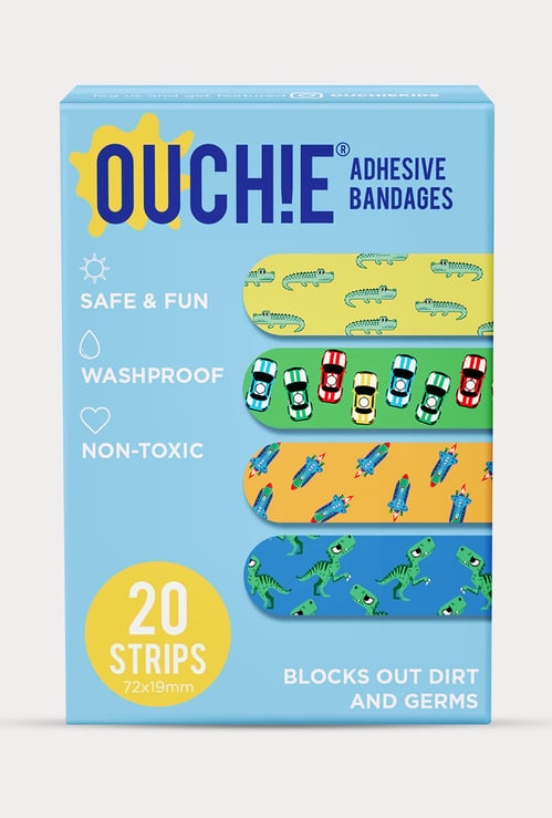 Ouchie Printed Adhesive Bandages (20 Strips)