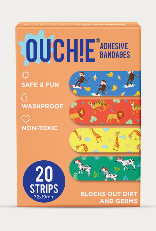 Ouchie Printed Adhesive Bandages (20 Strips)