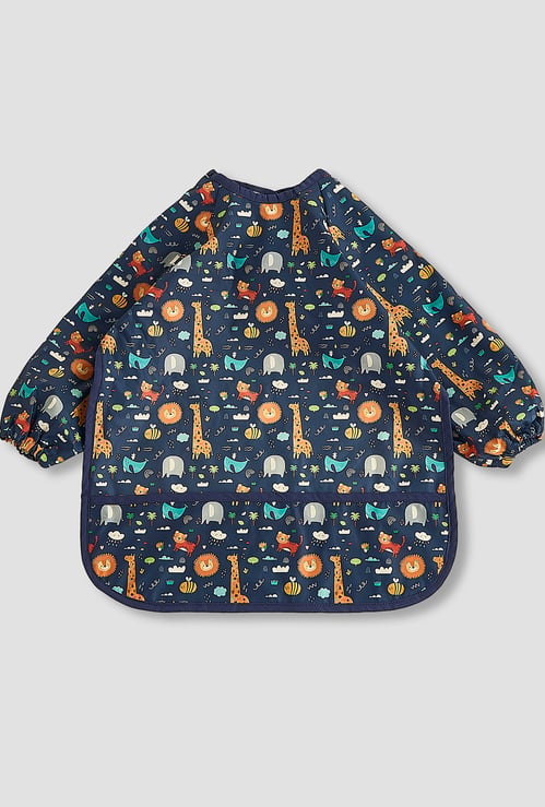 Juniors Animal Print Baby Bib with Long Sleeves