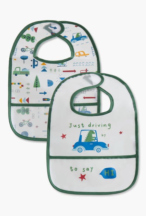Juniors Printed Peva Bibs - Set of 2