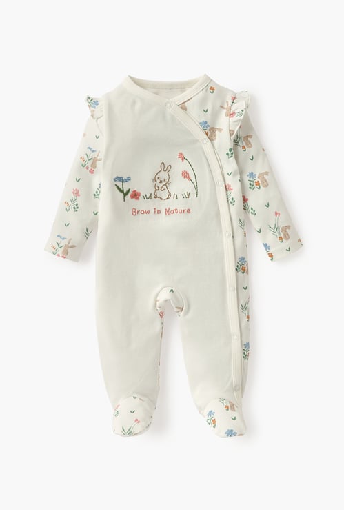 Juniors Embroidered Sleepsuit with Button Closure