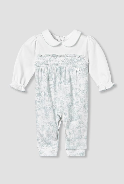 Giggles Peter Pan Collar Sleepsuit with Smock Design