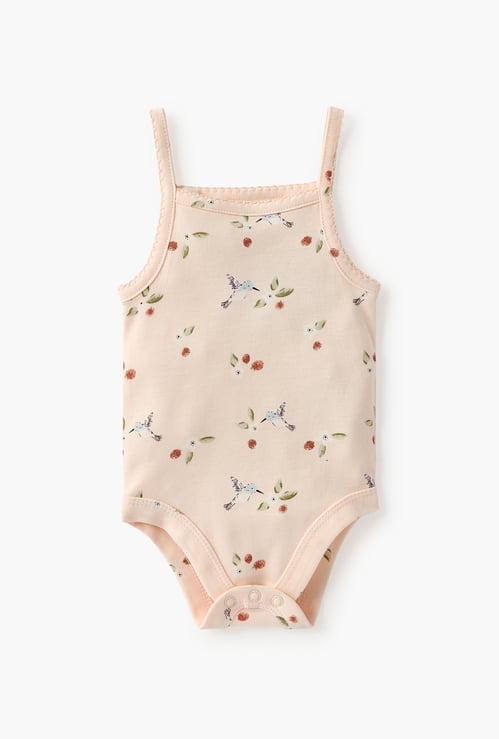 Juniors All-Over Print Sleeveless Bodysuit