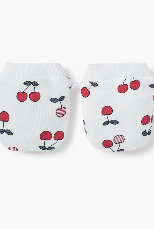 Juniors Cherry Print Mittens