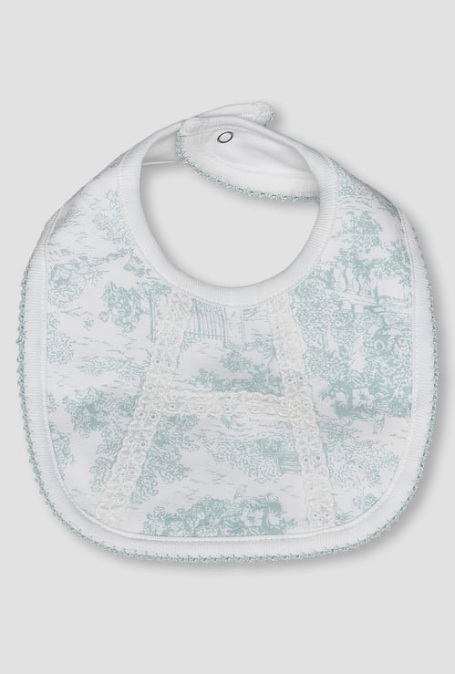 Giggles Printed Bib with Button Closure