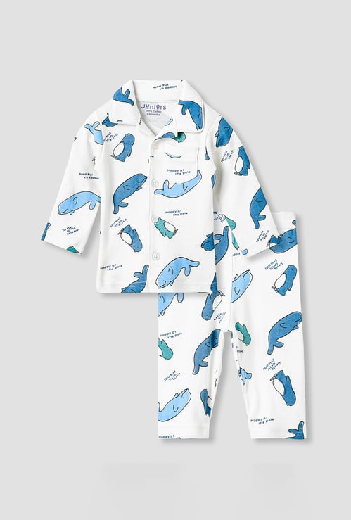 Juniors Printed Shirt with Pyjama Set