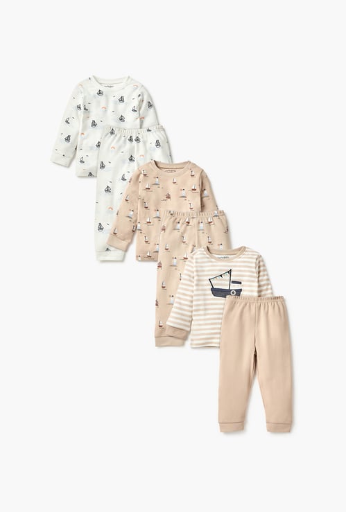 Juniors Printed T-shirt and Pyjama Set - Set of 3